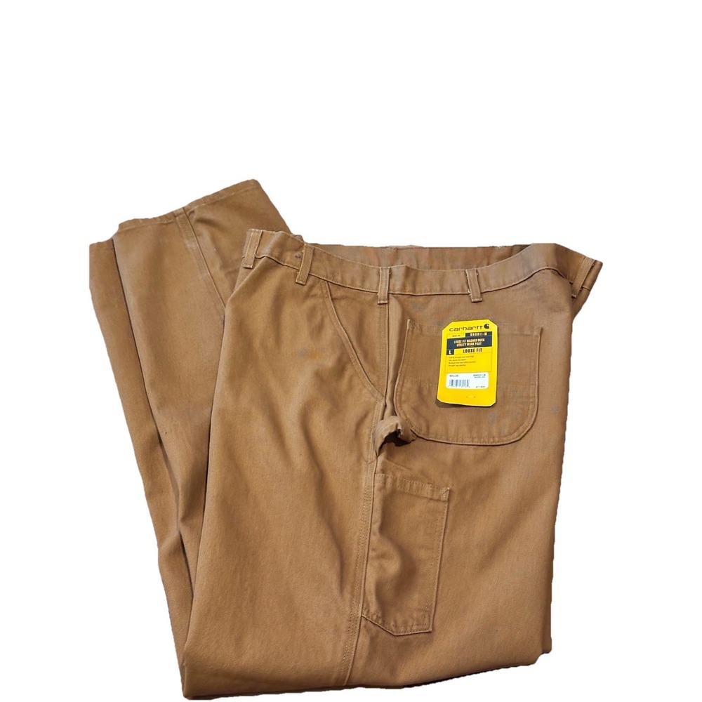 NWT Carhartt Mens 44x36 BNOO11-M Beige Duck Utility Carpenter Work Pants Loose